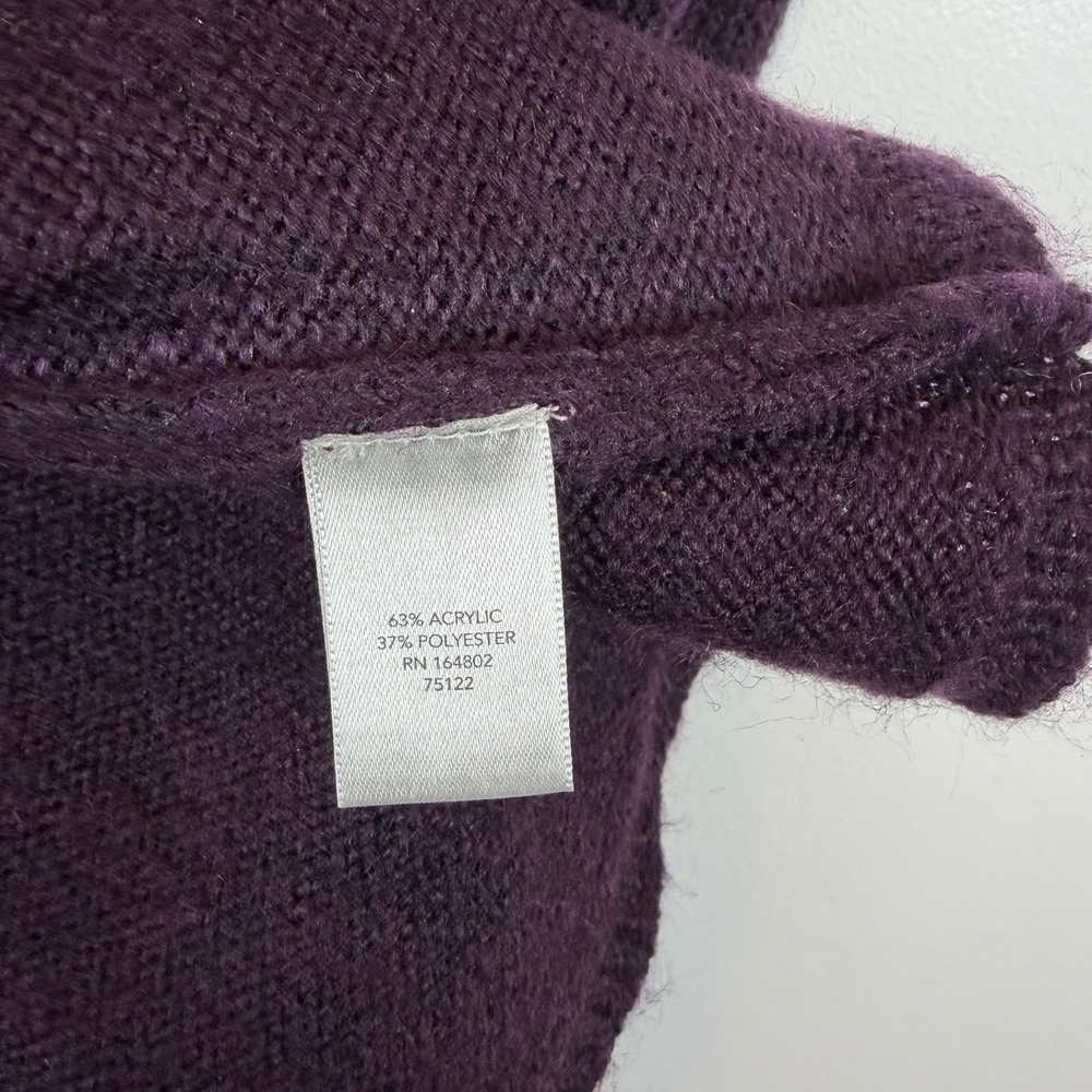 CJ Banks Cardigan Sweater Open Womens 2X Knit Burgundy Pockets Office Career - Picture 9 of 10